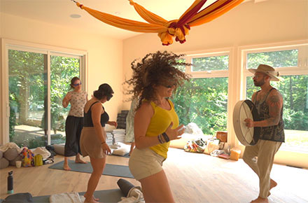 Elemental Rhythm breathwork and movement session indoors